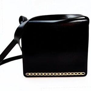 Gucci Black Leather GG Mark Cross body